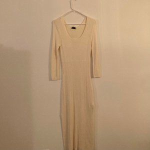 & Other Stories Midi Ribbed Dress Cream Medium